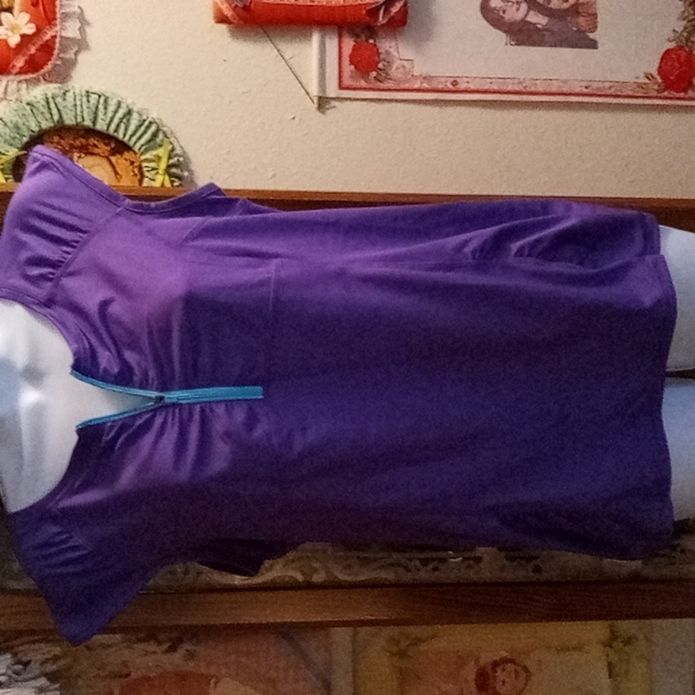 NWOT,Athleta, 🍇Purple, Athletic Top with Rouching & Teal Green Zip Top & Back💜